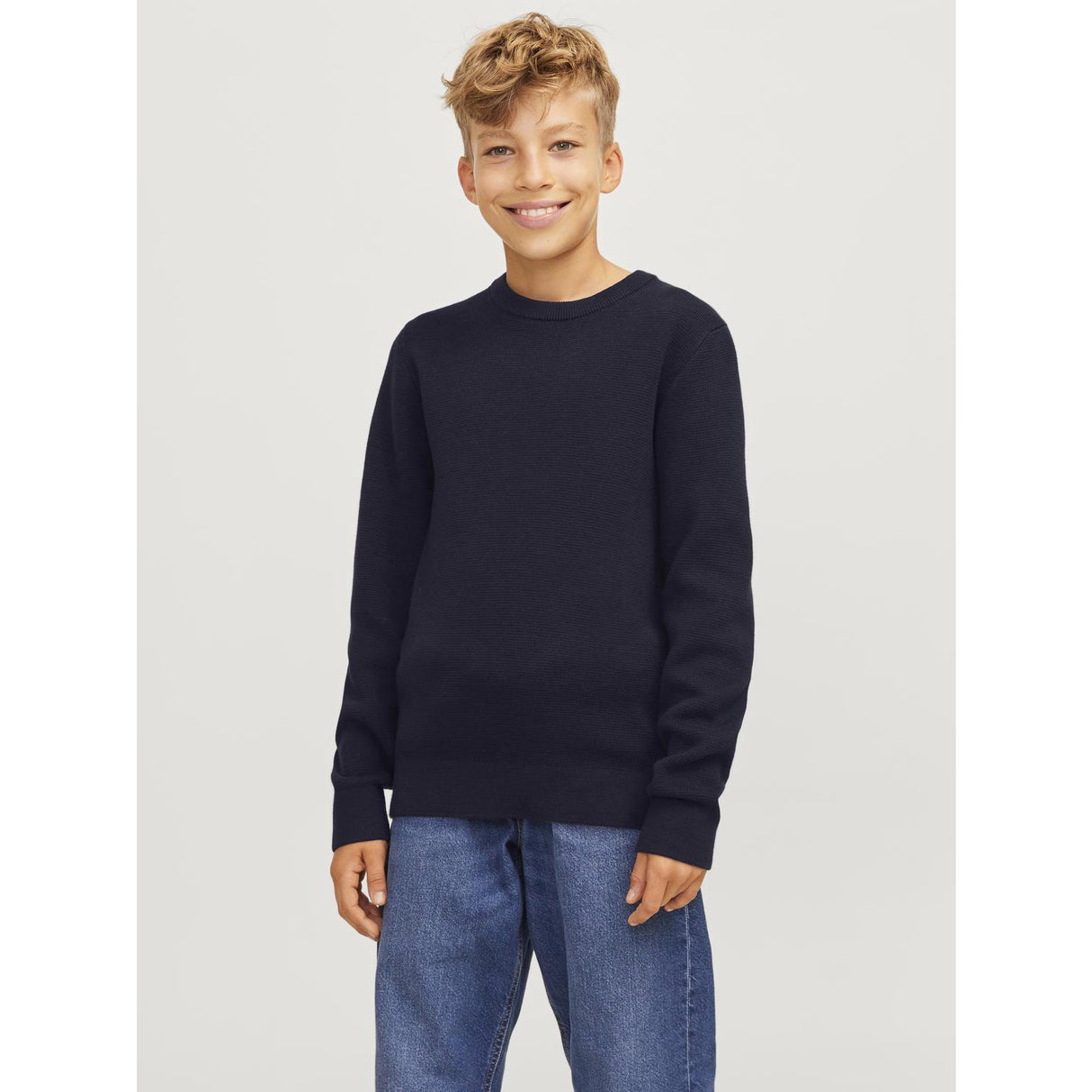Jack & Jones Junior Night Sky Jprblamilano Stitch Knit Crew Neck Jnr