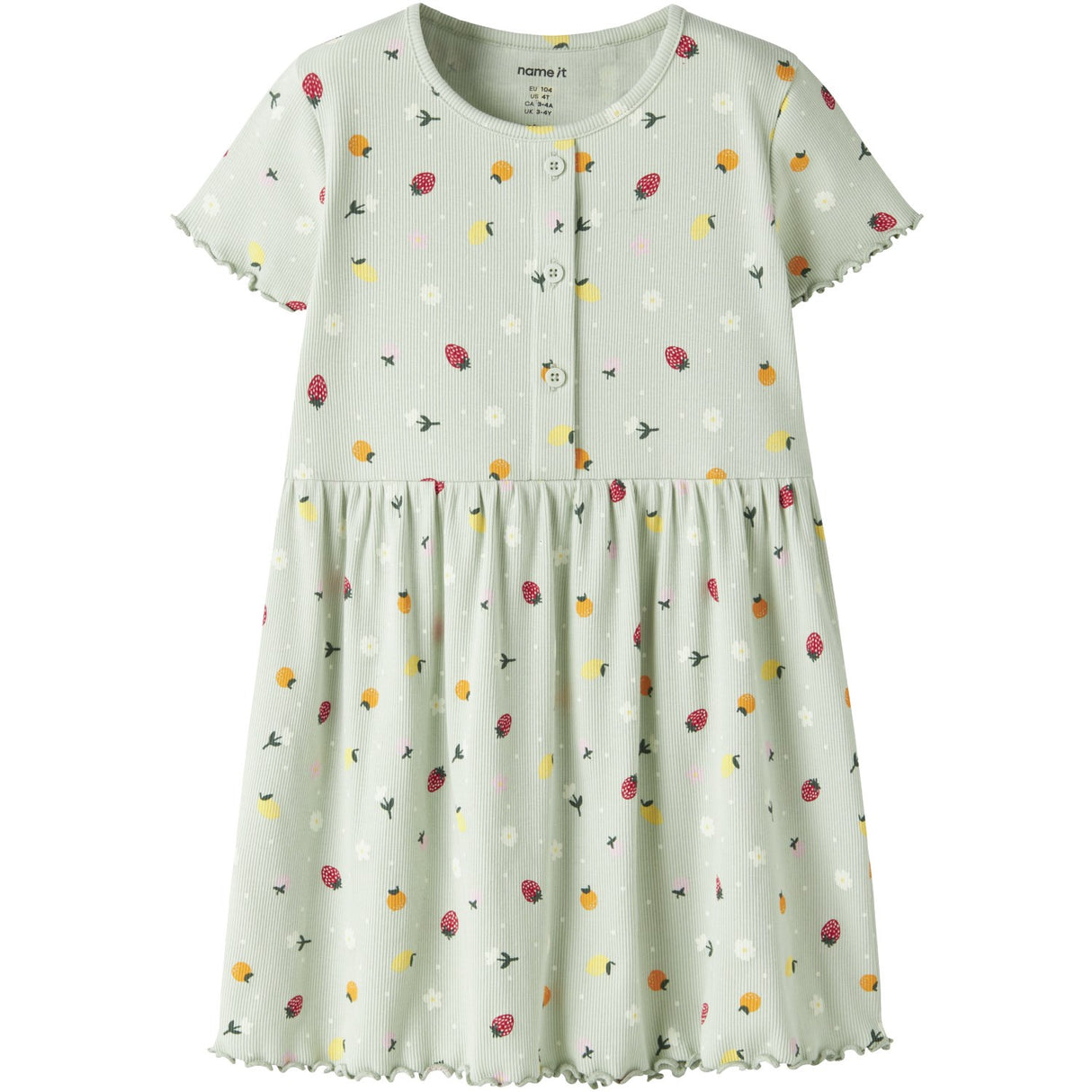 Name It Pale Aqua Fruit Flowers Nmfvemia Ss Dress