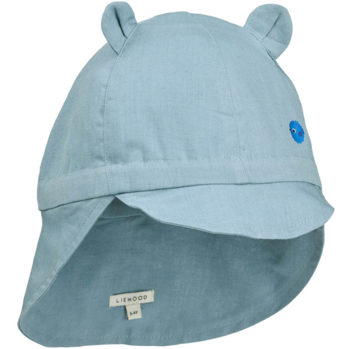 Buy LIEWOOD Beach Blue Gorm Linen Sun Hat With Ears | Luksusbaby