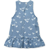 LIEWOOD Sweethearts / Light Blue Denim Angelica Printed Denim Frill Dress