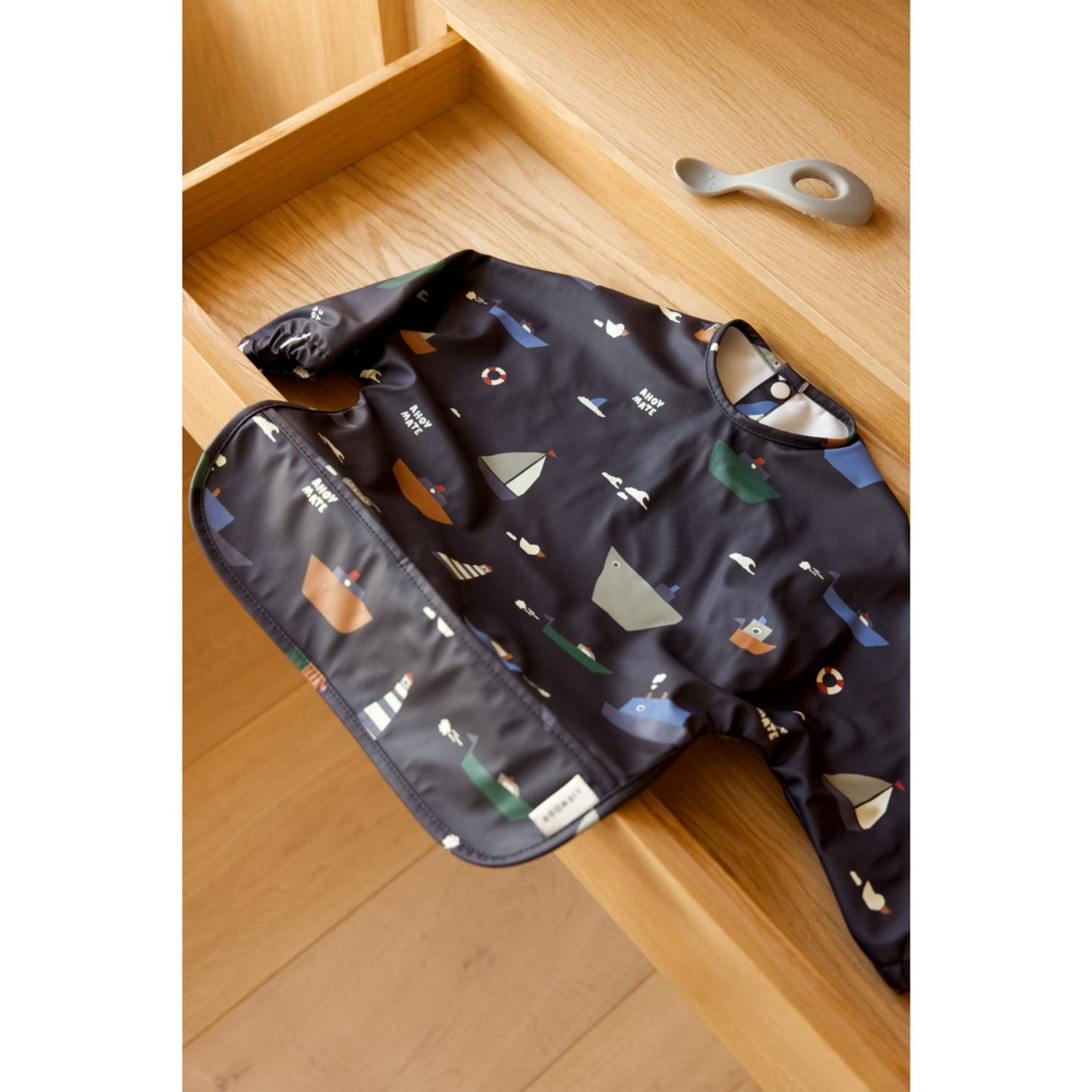 LIEWOOD Sailing / Classic Navy Merle Printed Cape Bib