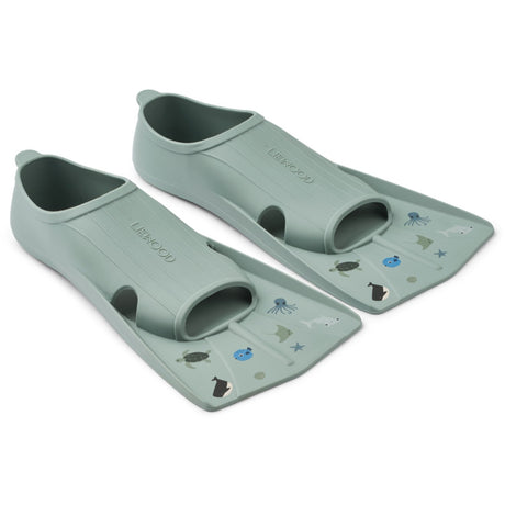 LIEWOOD Sea / Peppermint Gustav Printed Swim Fins