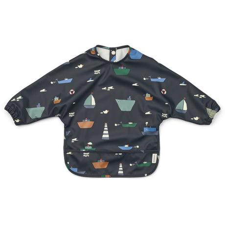 LIEWOOD Sailing / Classic Navy Merle Printed Cape Bib