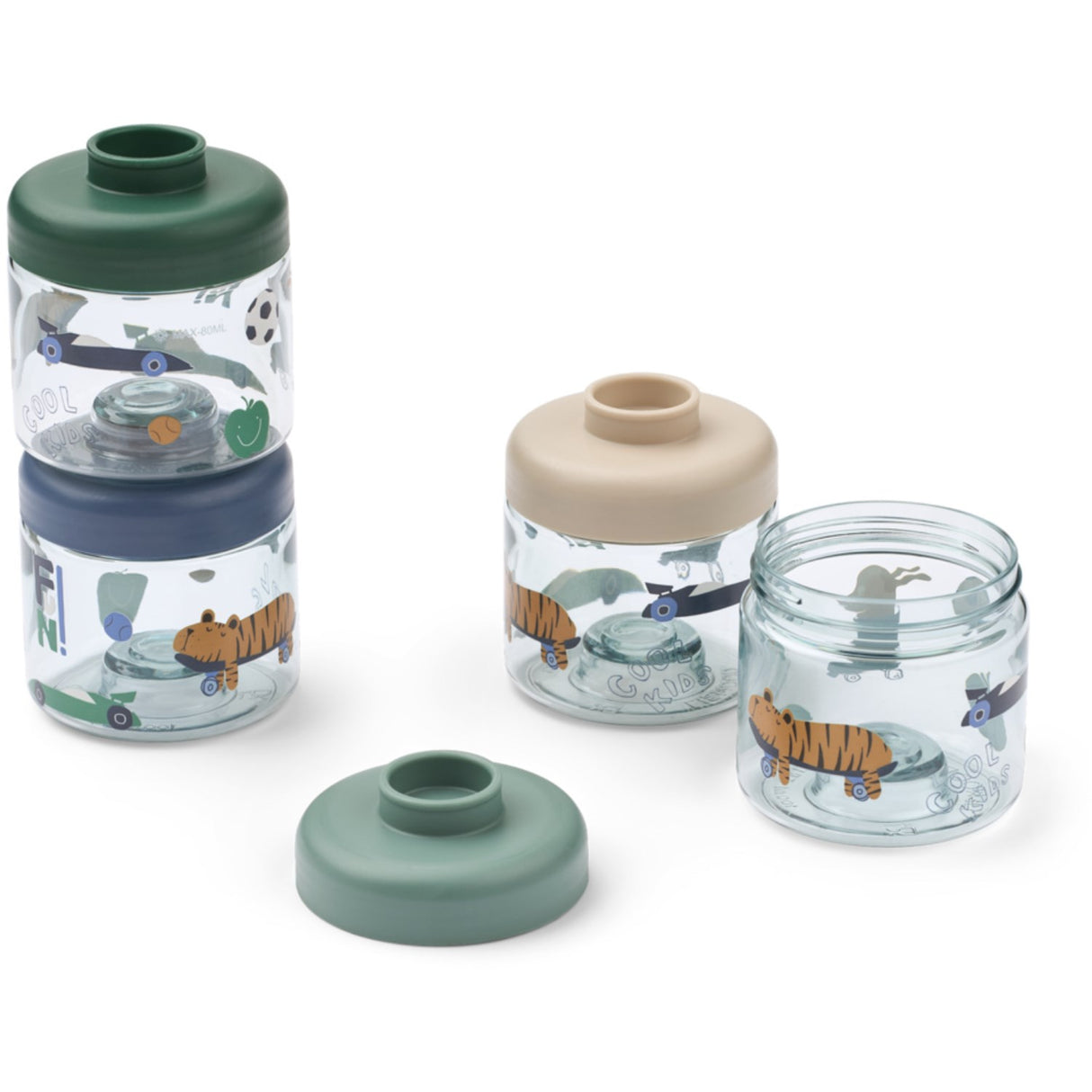 LIEWOOD Fun / Beach Blue Dominique Food Tritan Boxes 100 Ml 4-Pack