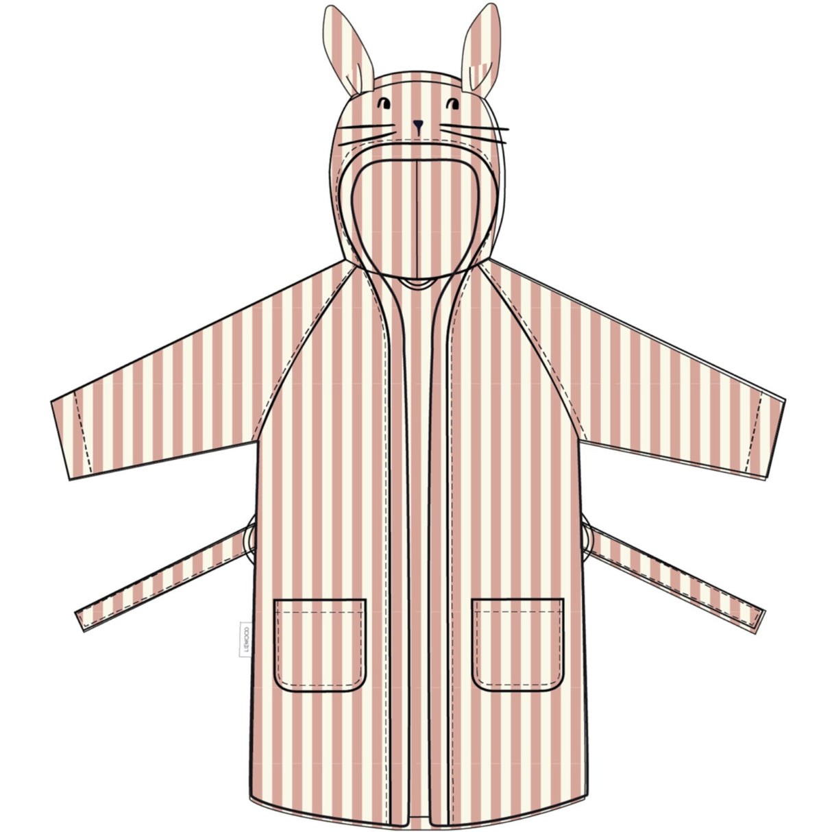 LIEWOOD Coral Blush / Creme De La Creme Stripe Lily  Bathrobe