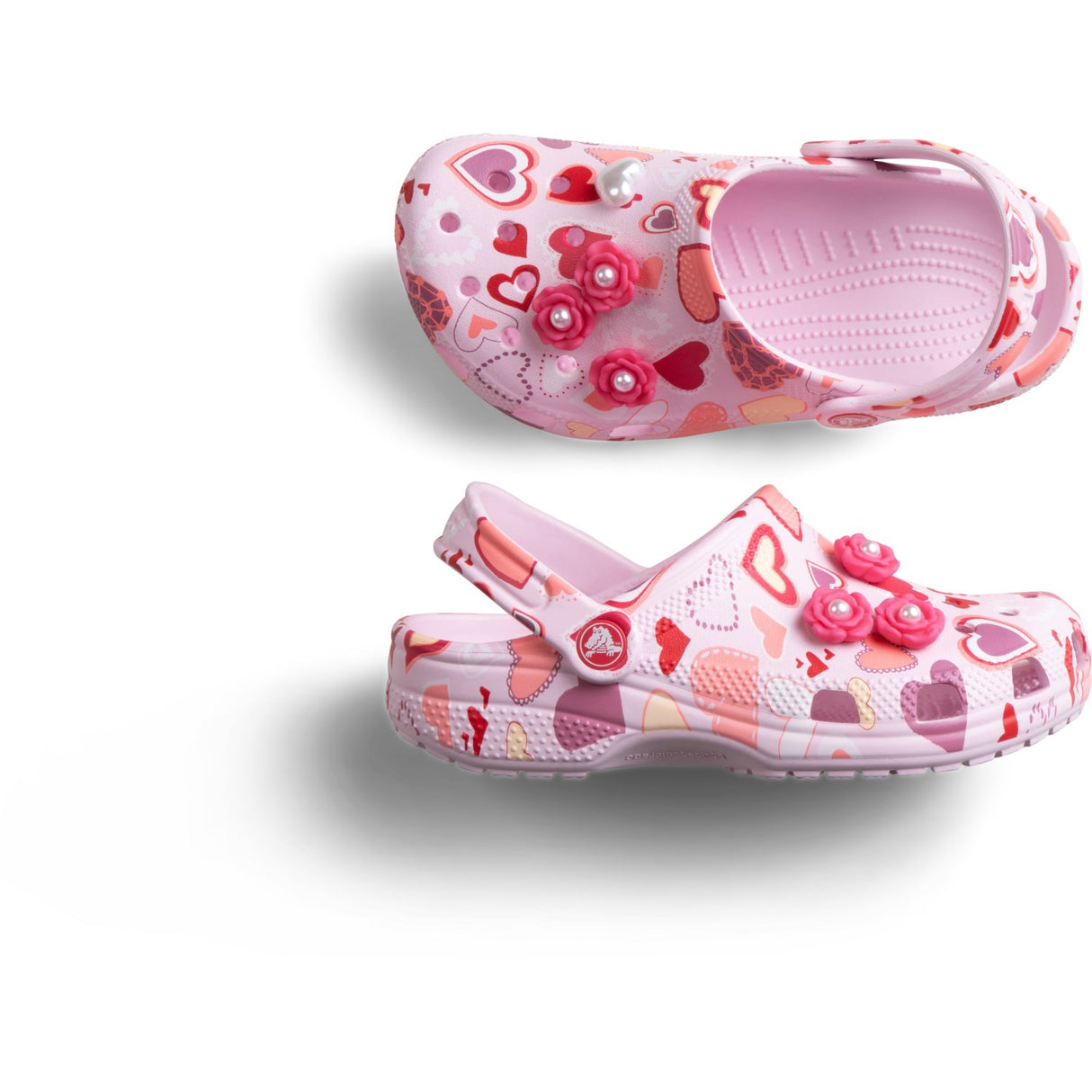 Crocs Pink Milk/Hearts Classic VDay Clog K PkMk/Hts