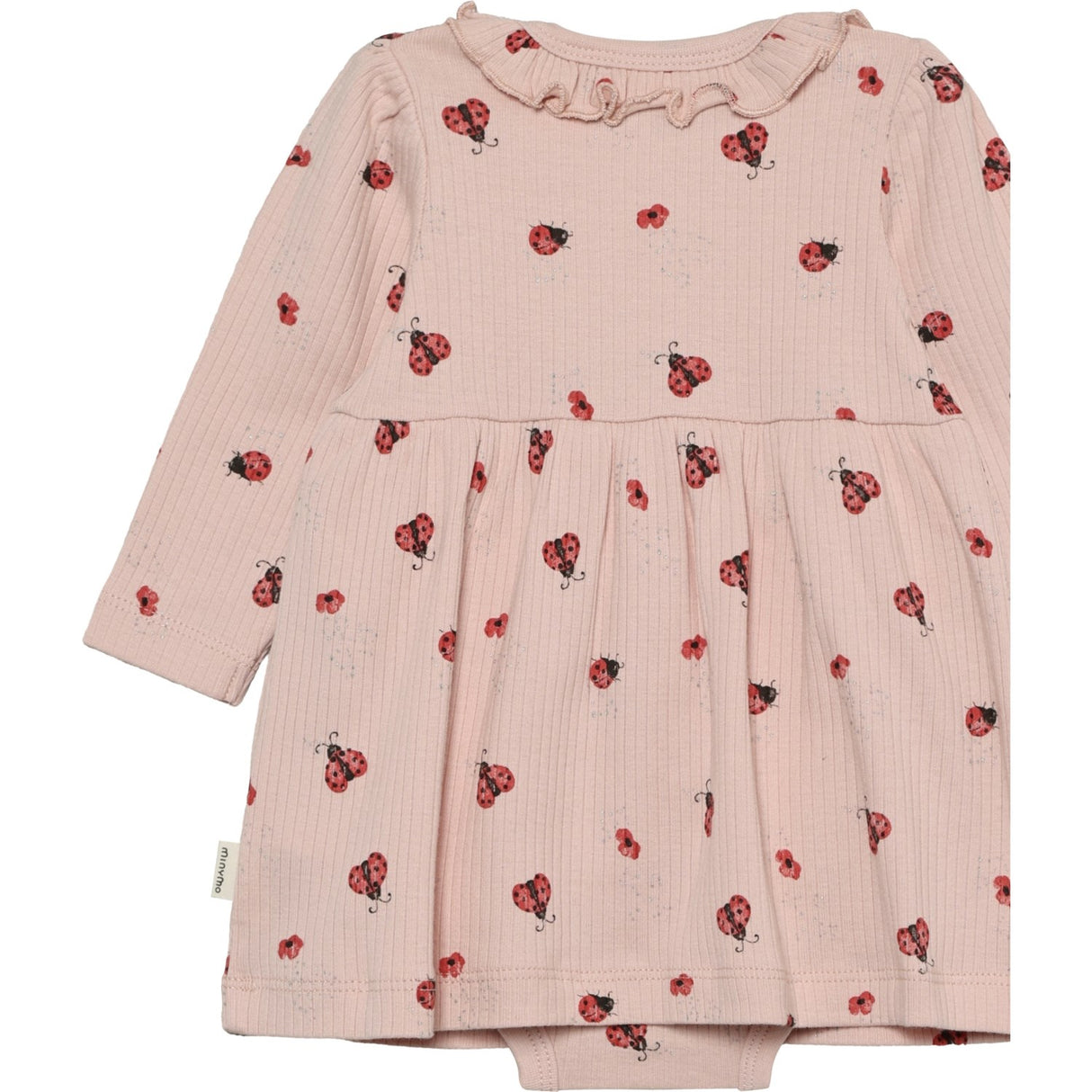 Minymo Peach Whip Body Dress Ls Aop Rib