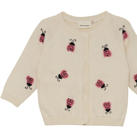 Minymo White Swan Cardigan Knit