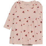 Minymo Peach Whip Body Dress Ls Aop Rib