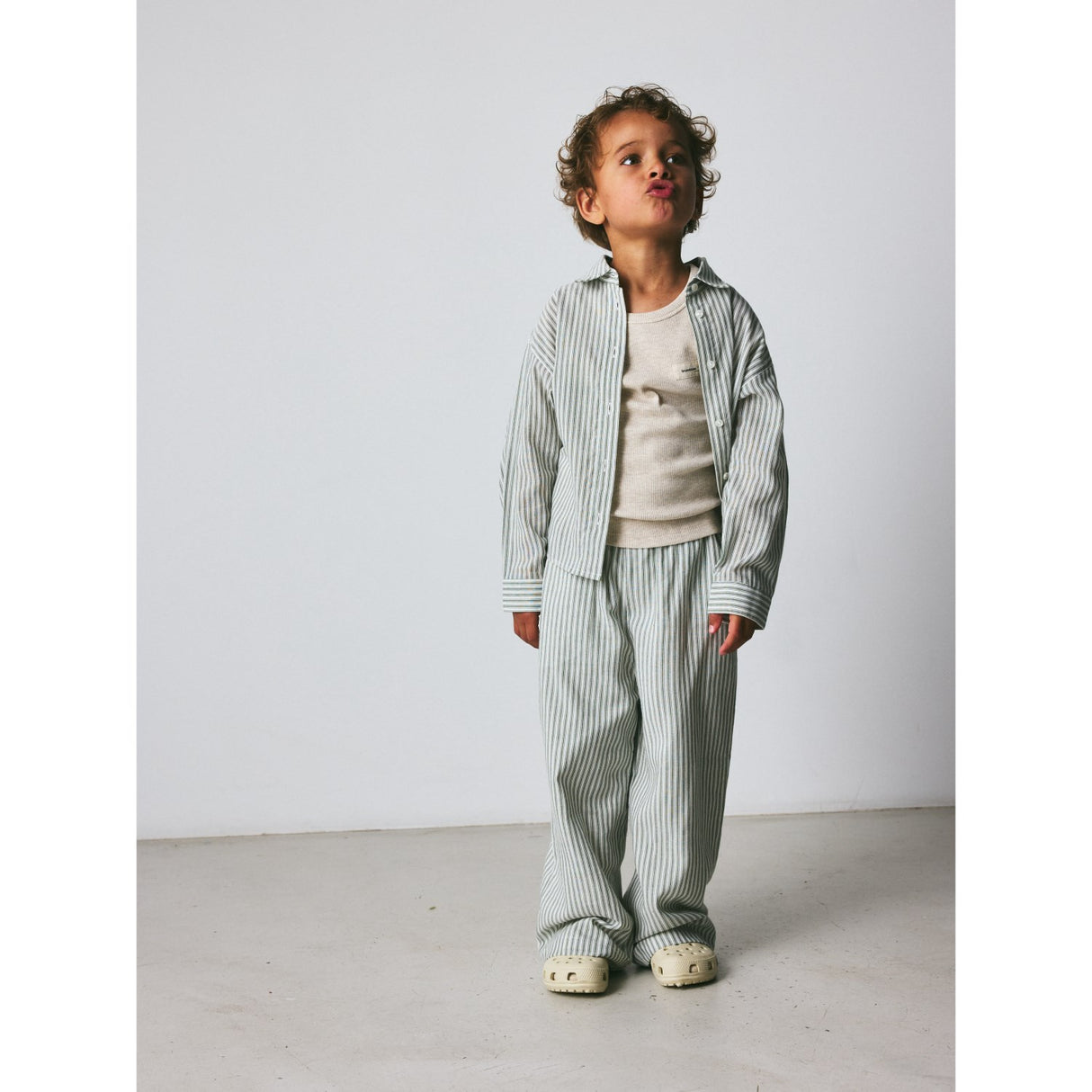 brunobruno nation Agave Green Stripe Nohrla Stripe Shirt