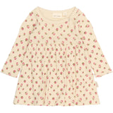 Petit Piao Fog Strawberry AOP PPDea L_S Body Dress Fold NB