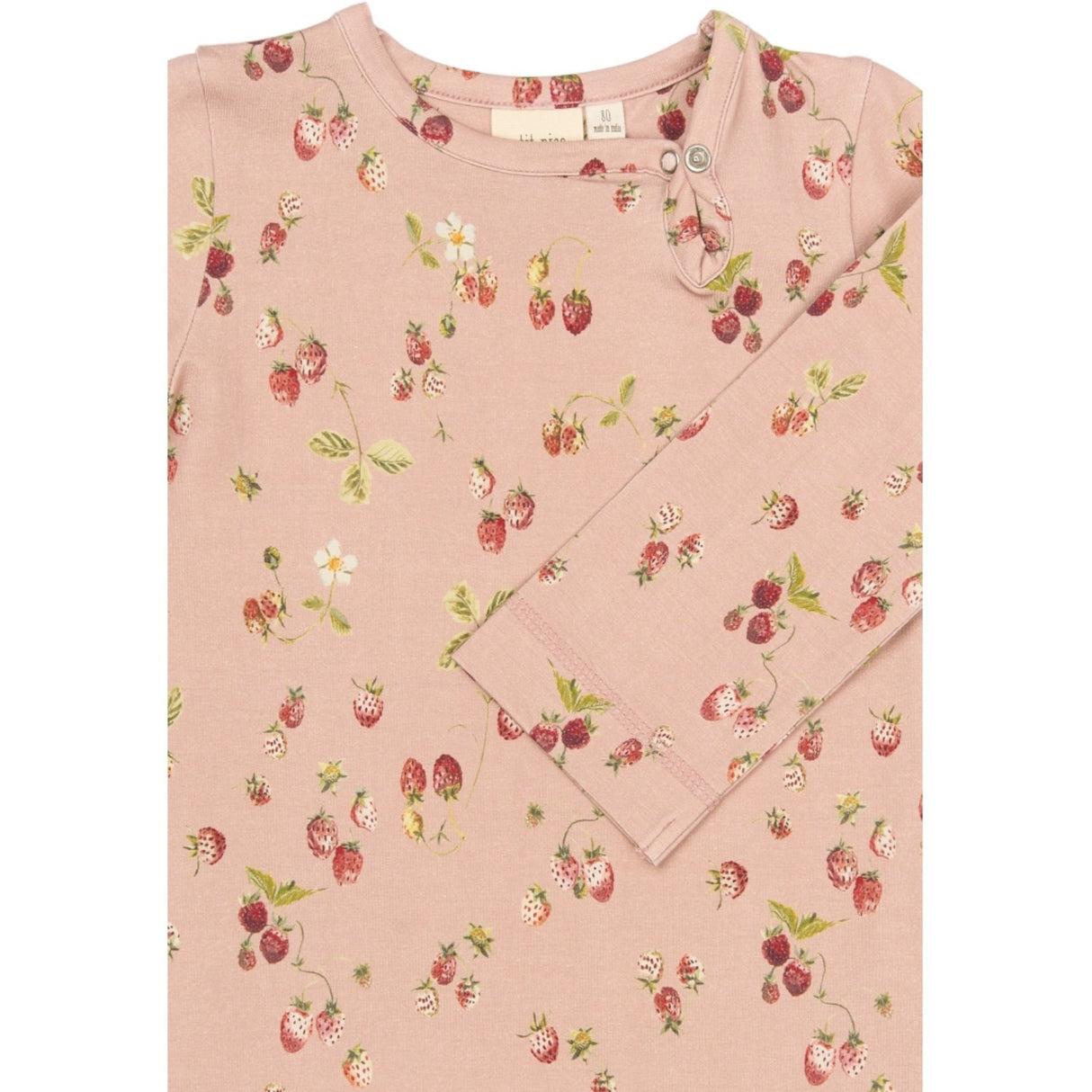 Petit Piao Misty Rose Strawberry AOP PPStar L_S Jumpsuit