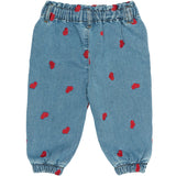 Petit Piao Light Blue Denim EMB PPEva Denim Pants