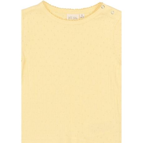 Petit Piao Mellow Yellow Ppsuze S_S Pointelle Tee