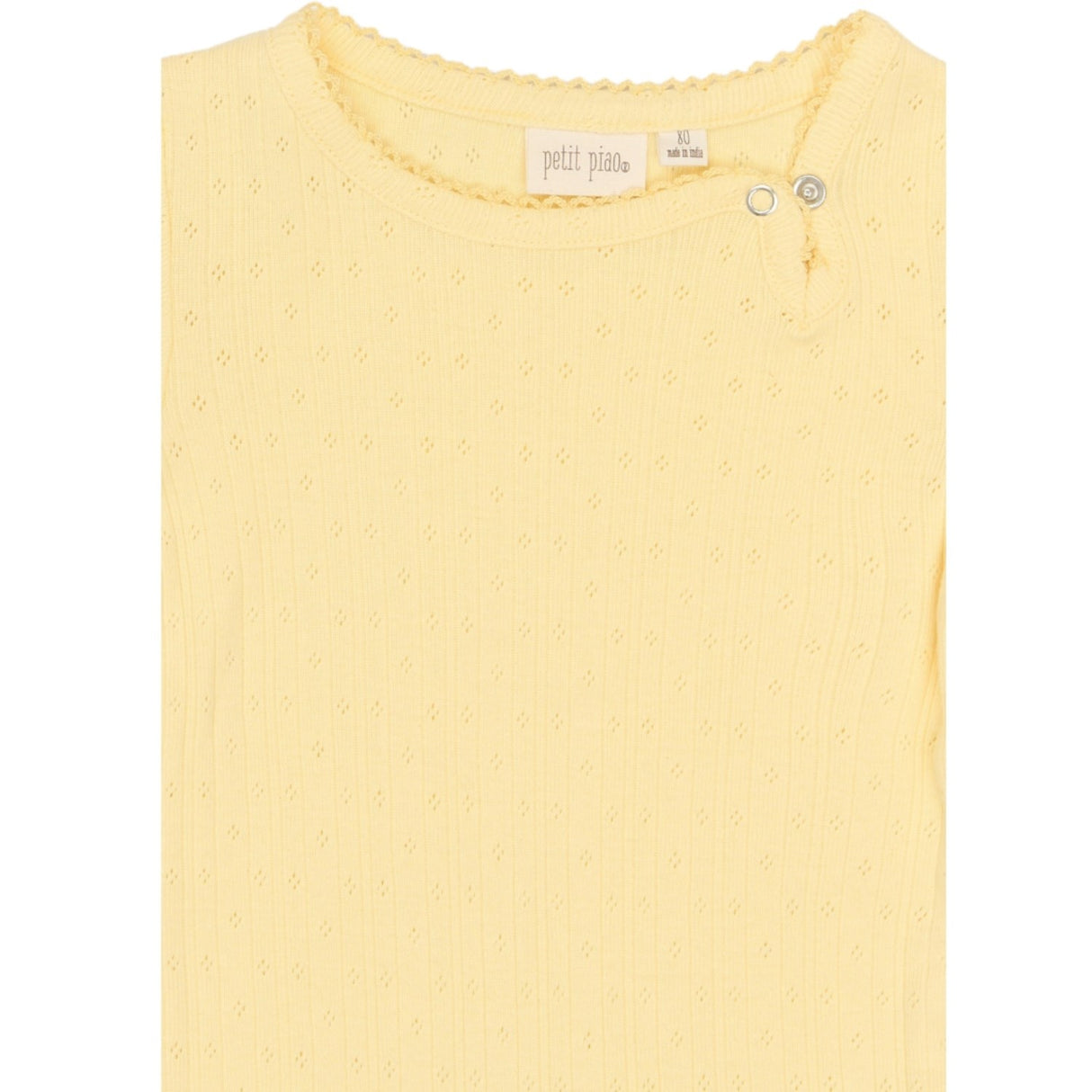 Petit Piao Mellow Yellow Ppsuze S_S Pointelle Body