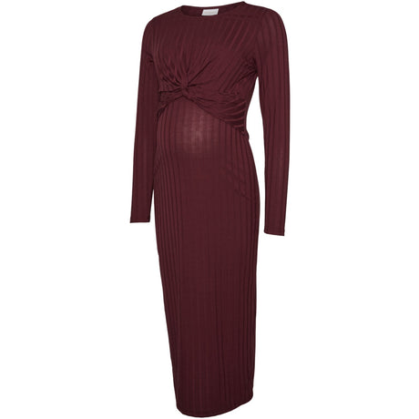Mama;licious Windsor Wine Mllucy June Ls Jrs Midi Dress 2F