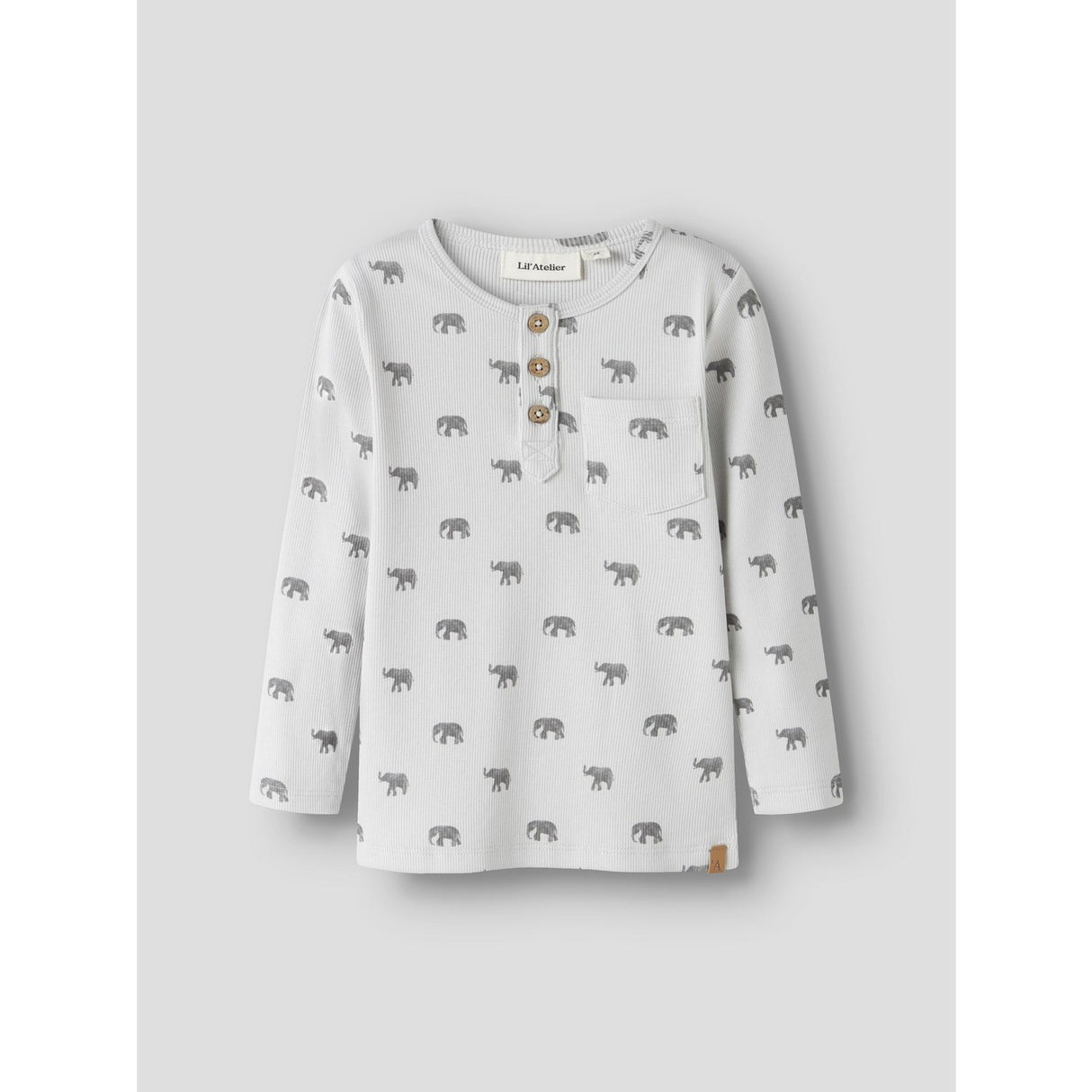 Lil'Atelier Glacier Gray Elephant Nmmlavo Eno Slim Ls Top Lil