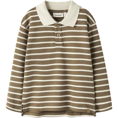 Lil'Atelier Kangaroo Turtledove Nmmlimia Ls Loose Polo Top Lil
