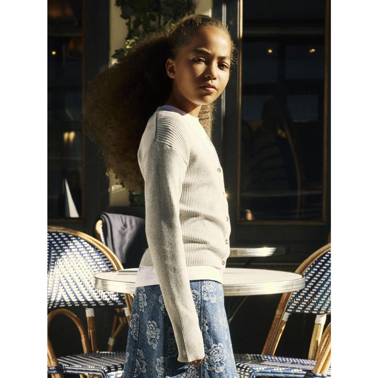 Name It Light Grey Melange Nkflarenlise Xsl Ls Knit Card