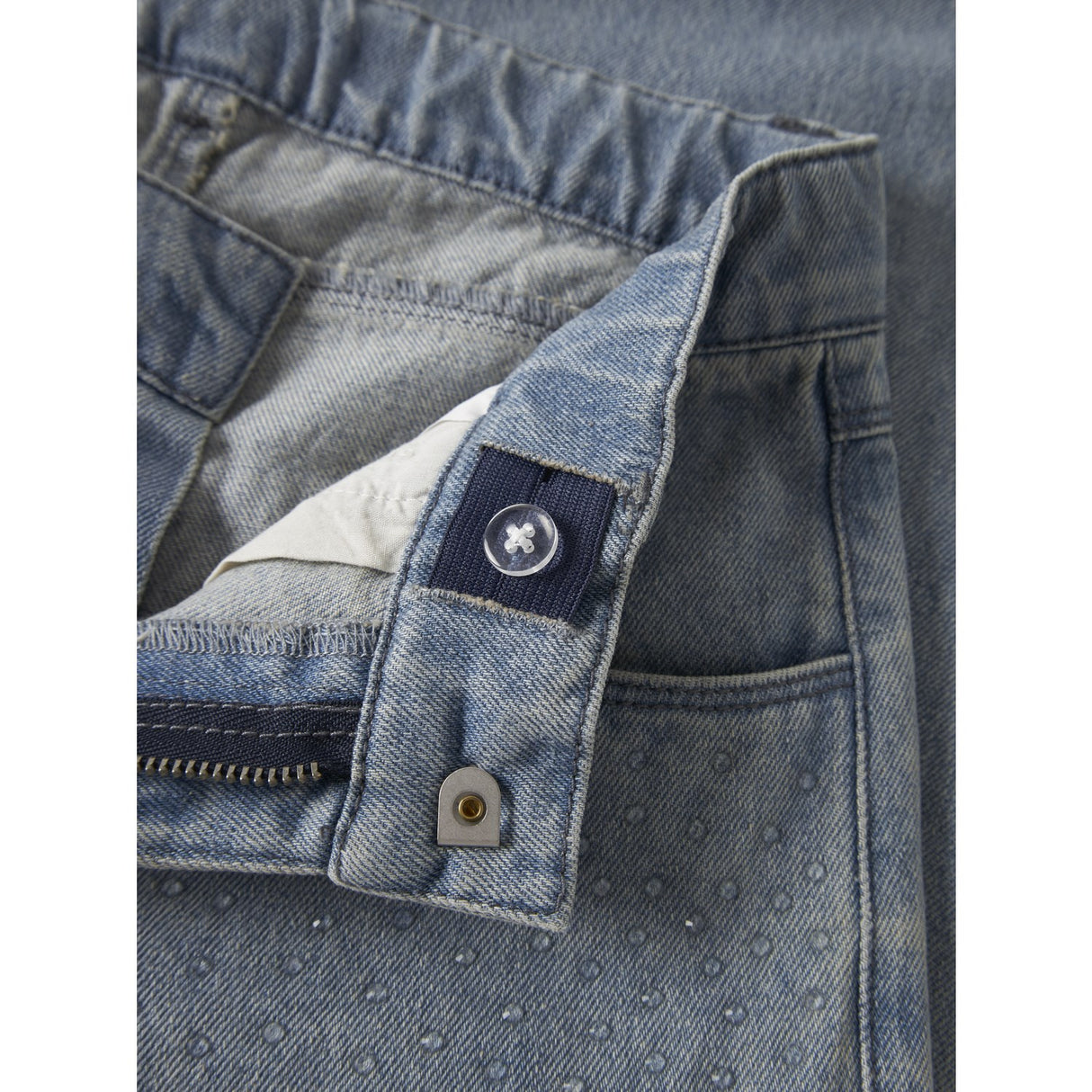Name It Special Blue Grey Denim Nkfrose Wide Rain Jeans 4577-Im