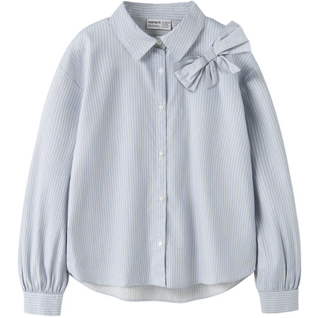 Name It Subdued Blue Antique White Nkfkamesa Ls Rlx Shirt