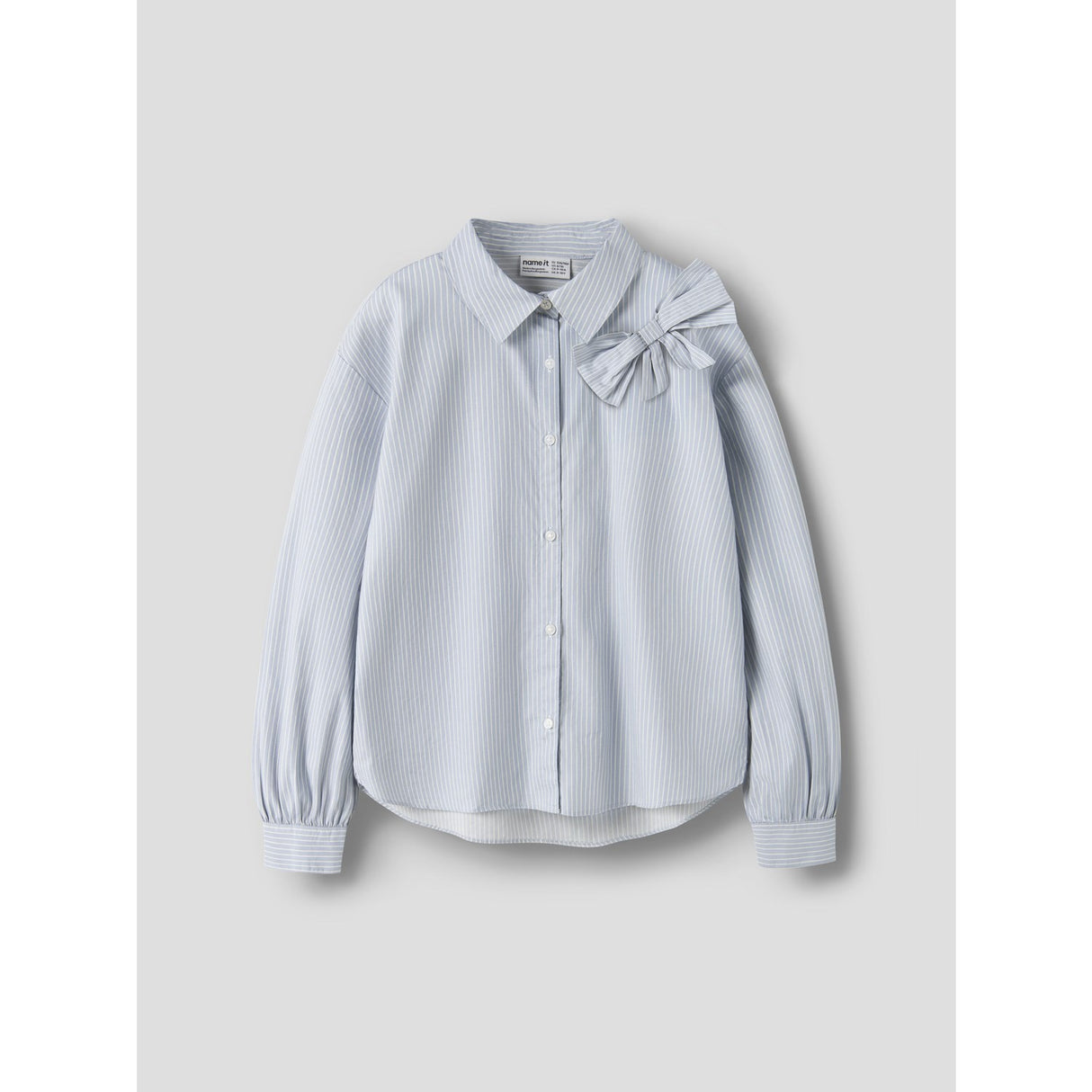 Name It Subdued Blue Antique White Nkfkamesa Ls Rlx Shirt