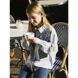 Name It Subdued Blue Antique White Nkfkamesa Ls Rlx Shirt