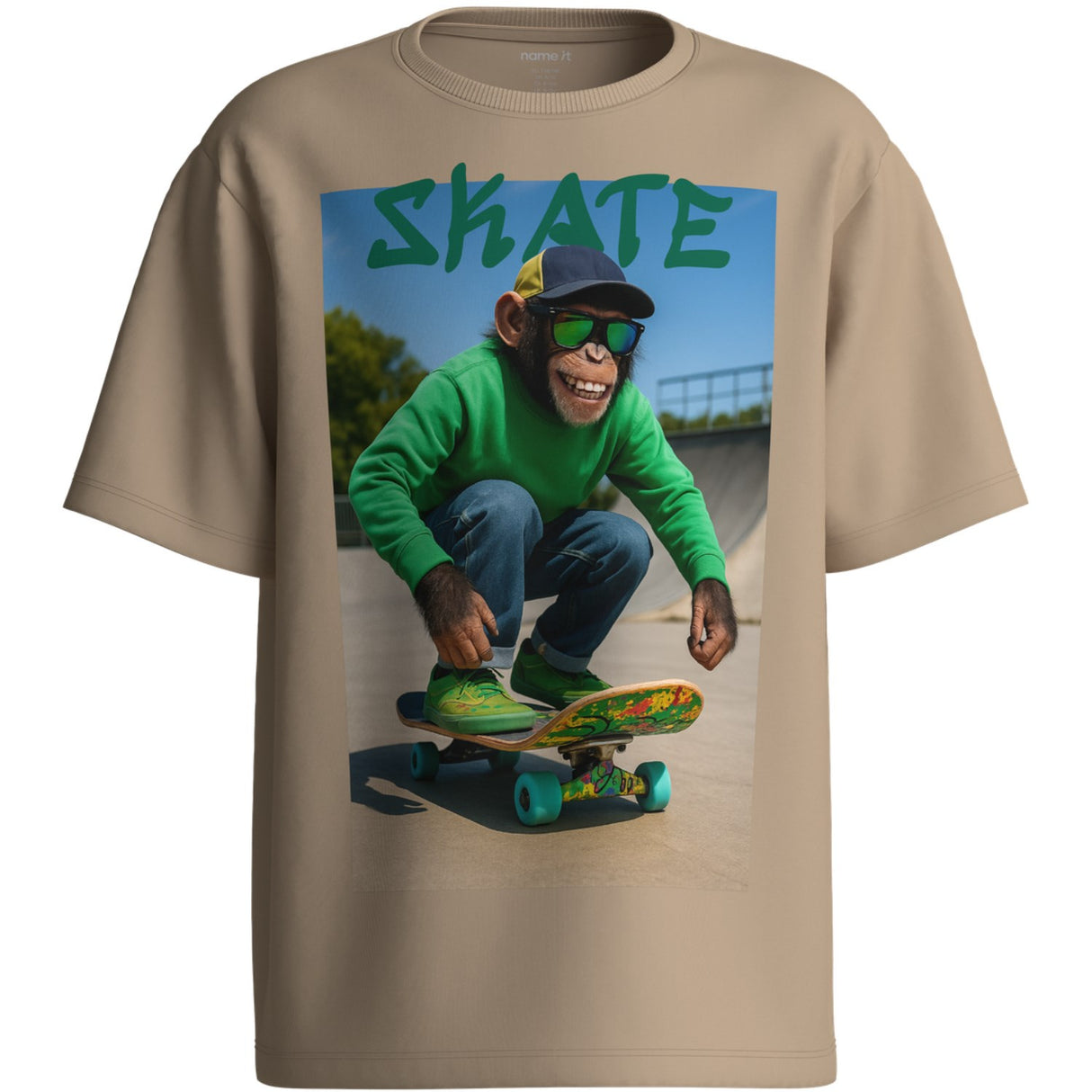 Name It Sesame Monkey Skater Nkmvoto Ss Nreg Top