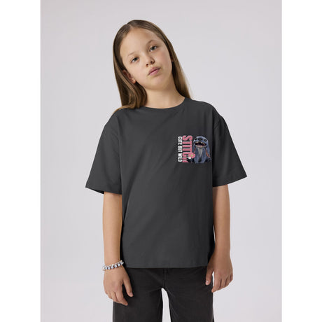 Name It Black Oyster Nkfjynin Stitch Ss Nreg Top Box Wdi