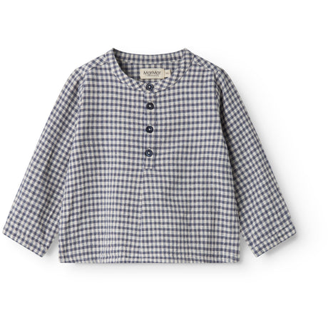 MarMar Cotton Linen Marine Check Totoro Shirt