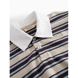 MarMar Modal Sweat College Stripe Thanos Polo Blouse