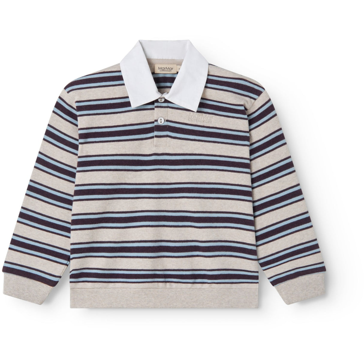 MarMar Modal Sweat College Stripe Thanos Polo Blouse