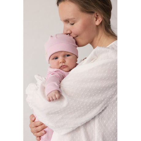 MarMar Newborn Modal Fine Rib Pink Stripe Rikke Onesie