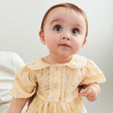Wheat Barely Apricot Flowers Dress S/S Adele