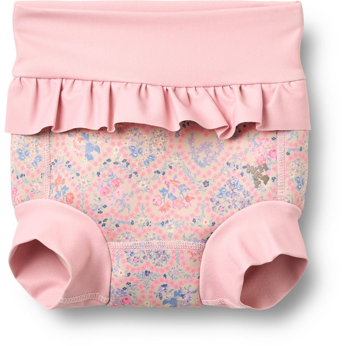 Wheat Pink Heart Flowers Neoprene Swim Pants Rita