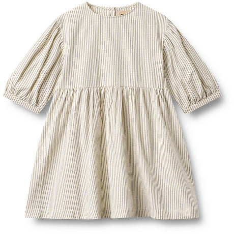Wheat Dark Blue Stripe Dress 3/4 Sleeve Magda