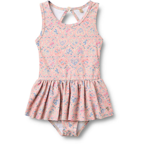 Wheat Pink Heart Flowers Swimsuit Erna