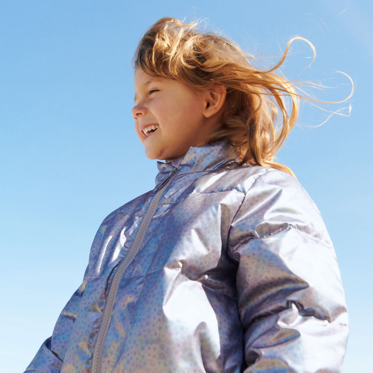 Wheat Silver Sky Flower Lightweight Puffer Jacket Ullu