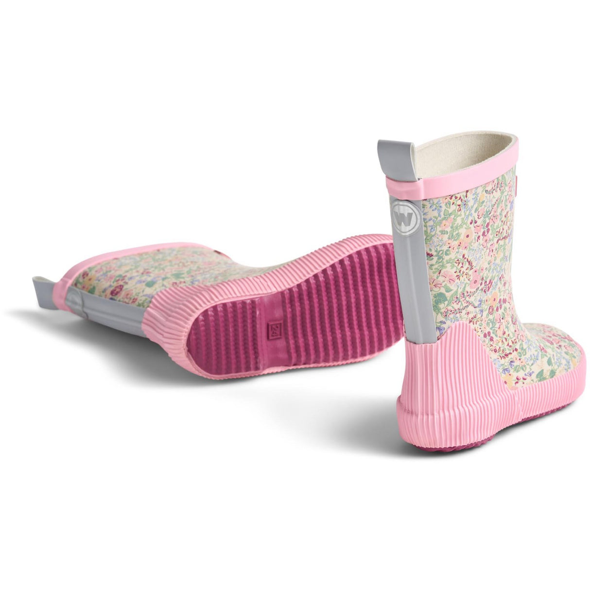 Wheat Cool Sky Flowers Rubber Boot Welly