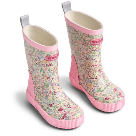 Wheat Cool Sky Flowers Rubber Boot Welly