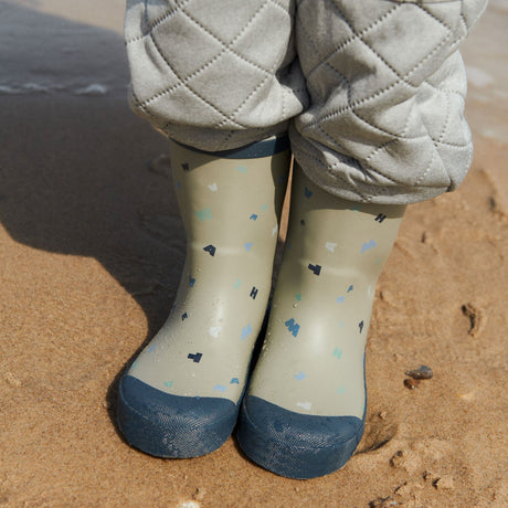 Wheat Light Flint Letters Rubber Boot Muddy