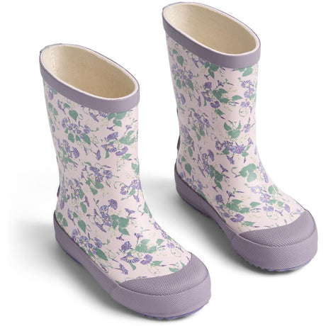 Wheat Lilac Petunias Rubber Boot Muddy