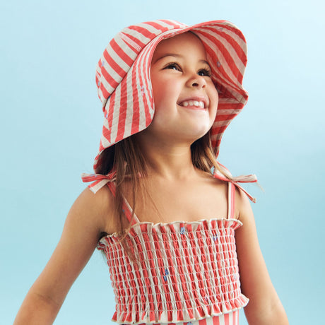 Wheat Red Stripe Flowers Swimsuit Selma