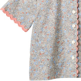 Wheat Air Blue Flowers Shirt S/S Lace Vilma