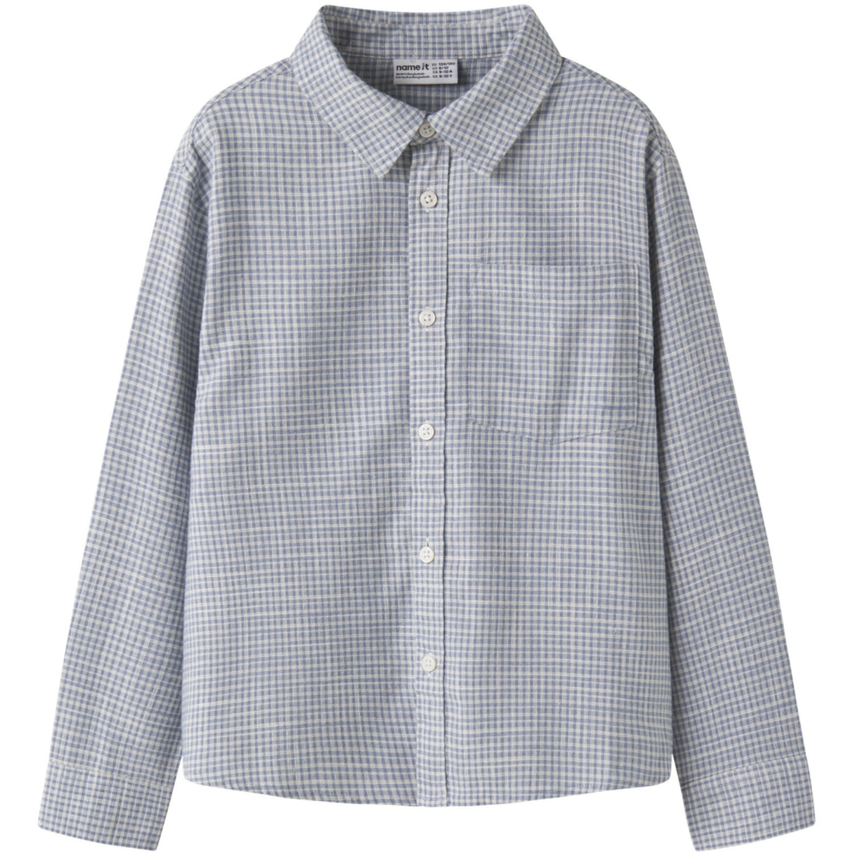 Name It Ashley Blue Small Check Nkmkristian Ls Overshirt Box