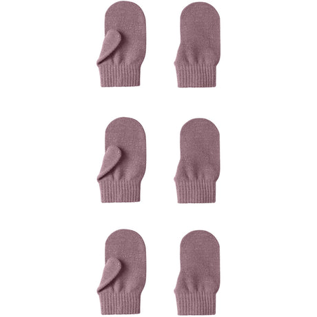 Name It Wistful Mauve Nmfmagic Knit Glitter Mittens 3P