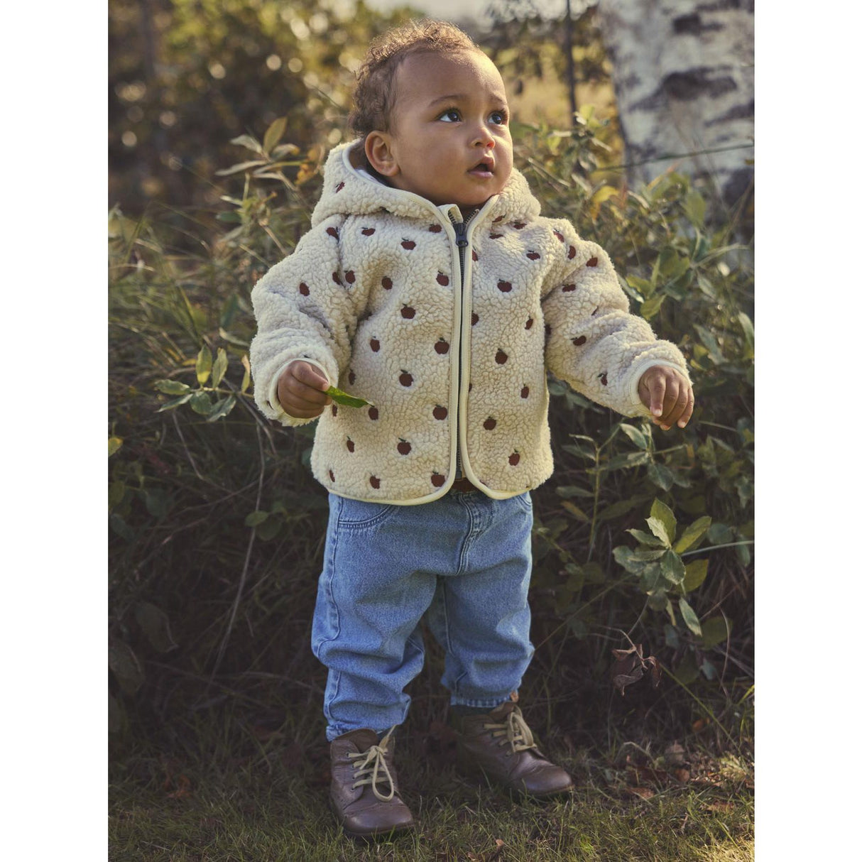 Lil'Atelier Turtledove Apples Nbfnalo Sia Loose Sherpa Jacket Lil