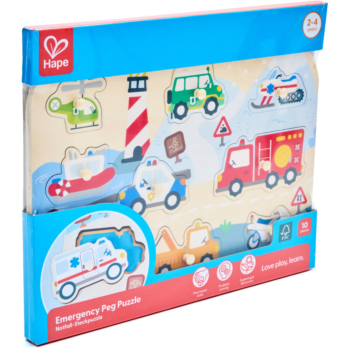 Hape Udrykningskøretøjer Knoppuslespil