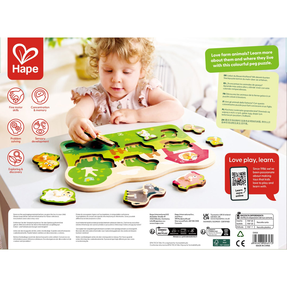 Hape Bondegårdsdyr Knoppuslespil