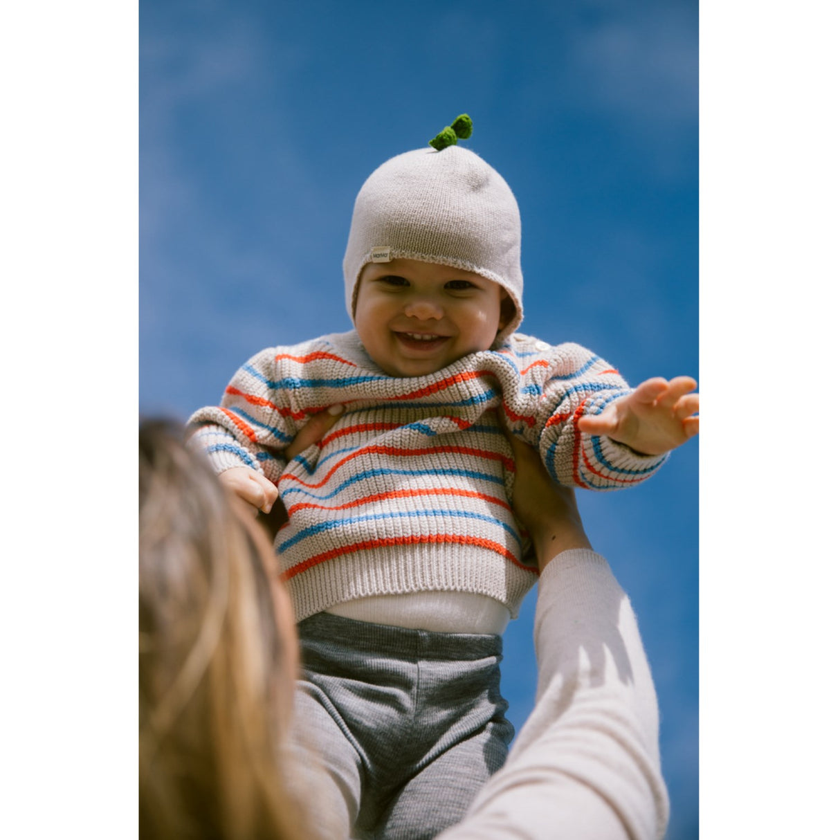 MarMar Cotton Knit EA Stripe Tomato Mix Stripe Teno B Knitted Blouse